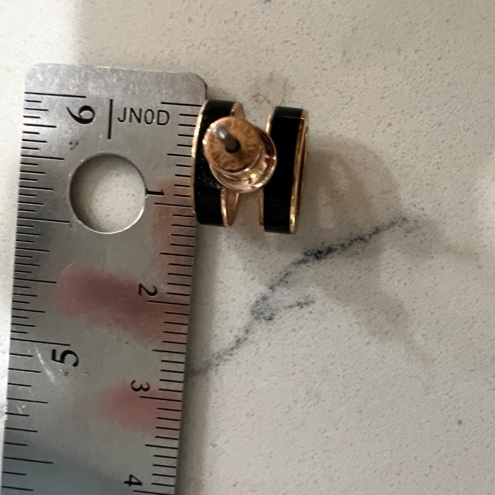 Hermes Black and Gold Earrings - Picture 2 of 7